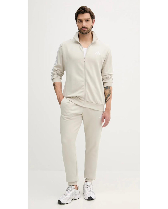 ADIDAS Tuta completa beige con iconiche righe bianche modello M 3S FL TT TS JX5547
