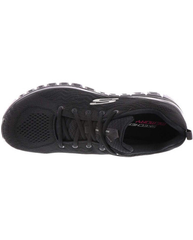 Scarpe da camminata SKECHERS DONNA 12615\BBK nere in tessuto leggero 
