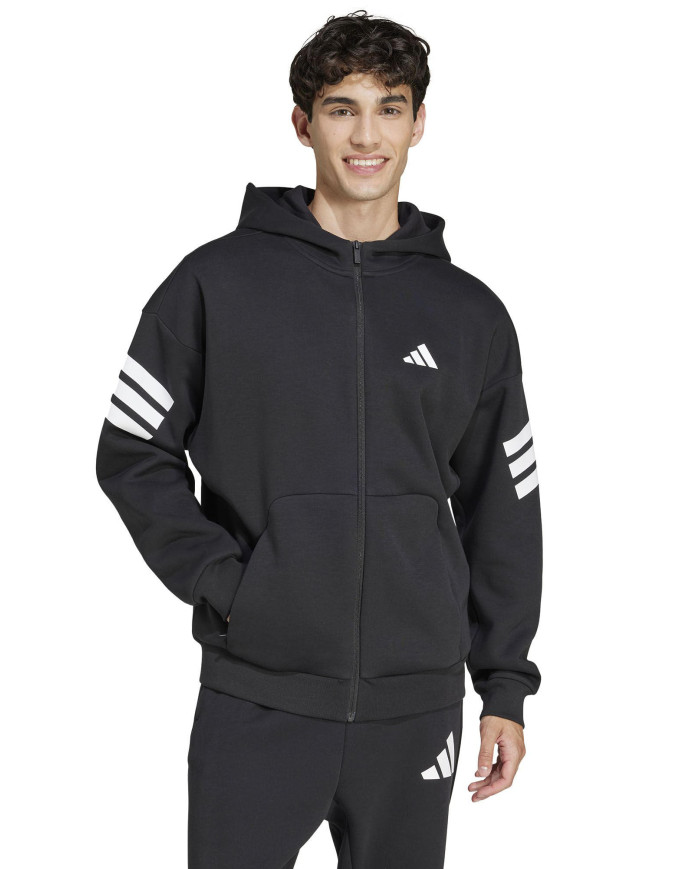 Adidas felpe JD4827 con cappuccio con chiusura zip, modello Essenzial 
