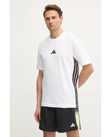 adidas t-shirt in cotone Essentials cn tre strisce laterali 
