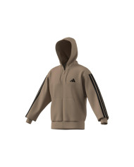 ADIDAS Giacca JX0745 con cappuccio, chiusura a zip con tre strisce iconiche laterali nere e logo Adidas 
