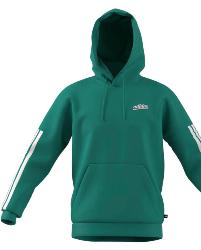 ADIDAS FELPA KD2266 con cappuccio essenzial con tre strisce iconiche adidas 
