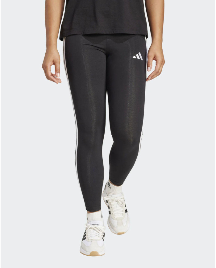ADIDAS - LEGGINGS 3S SJ LEG NERO CON BANDE BIANCHE - JE0072
