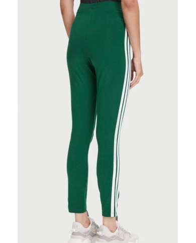 Adidas Leggings verdi con tre strisce laterali bianche KB7663
