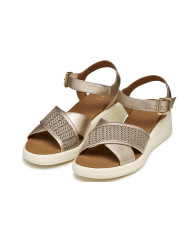 Sandali con zeppa e doppie fasce a incrocio con micro-glitter GEOX D MELICONIA D550EG
