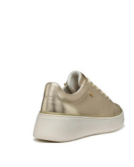 Sneakers dalla linea elegante GEOX D SUNNETTY A D55YHA oro e bianche con cerniera laterale e lacci 
