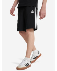 Adidas Pantaloncini Bambino nero con logo bianco ricamato 
