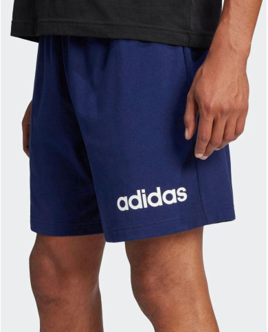 adidas pantaloncini Essentials Linear blu con logo stampato 
