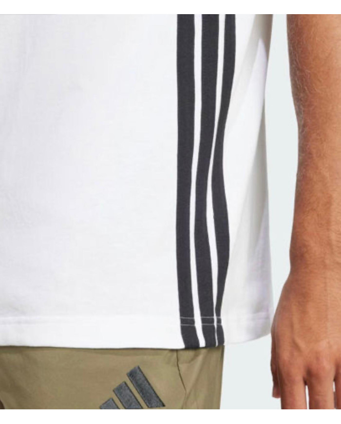 adidas t-shirt in cotone Essentials cn tre strisce laterali 
