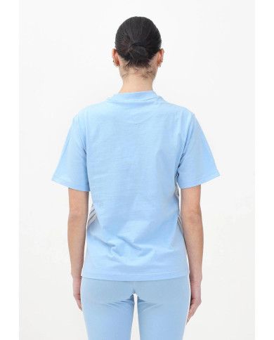 ADIDAS PERFORMANCE T-shirt a manica corta Essentials 3-Stripes Slim azzurra da donna
