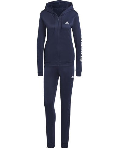 adidas tuta Essentials blu navy in acetato IC3431 con cappuccio 
