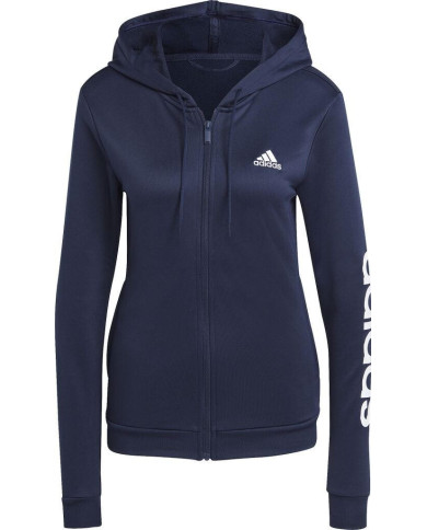 adidas tuta Essentials blu navy in acetato IC3431 con cappuccio 
