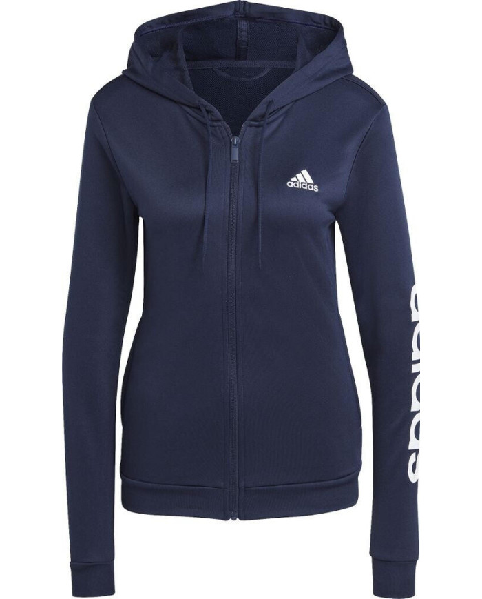 adidas tuta Essentials blu navy in acetato IC3431 con cappuccio 
