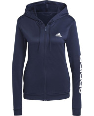 adidas tuta Essentials blu navy in acetato IC3431 con cappuccio 
