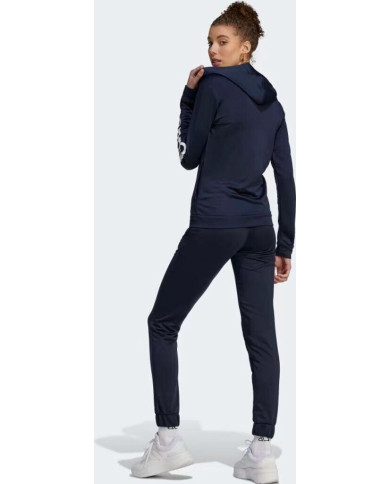 adidas tuta Essentials blu navy in acetato IC3431 con cappuccio 
