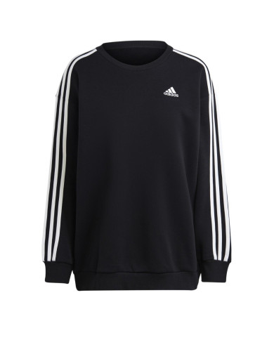 Adidas felpa nera a girocollo con maniche a pipistrello con interno in pile 
