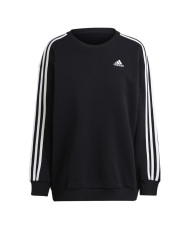 Adidas felpa nera a girocollo con maniche a pipistrello con interno in pile 
