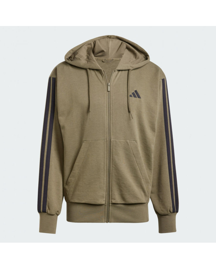 adidas sportswear Essentials Felpa con cappuccio e zip a tutta lunghezza in French Terry a 3 strisce
