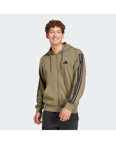 adidas sportswear Essentials Felpa con cappuccio e zip a tutta lunghezza in French Terry a 3 strisce
