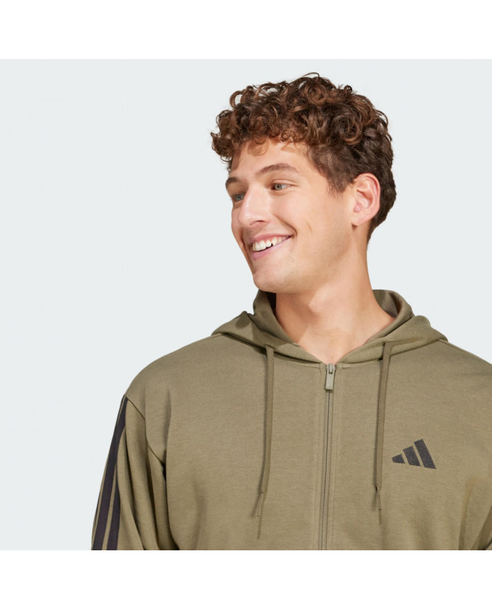 adidas sportswear Essentials Felpa con cappuccio e zip a tutta lunghezza in French Terry a 3 strisce
