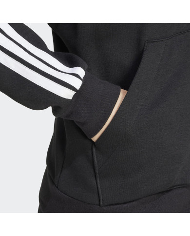 Adidas Essentials Felpa con cappuccio in pile con zip a 3 strisce
