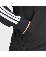 Adidas Essentials Felpa con cappuccio in pile con zip a 3 strisce
