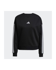 Essentials Felpa Adidas in pile a 3 strisce iconiche laterali e logo ricamato
