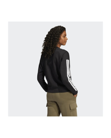 Essentials Felpa Adidas in pile a 3 strisce iconiche laterali e logo ricamato
