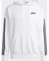 Adidas Sportswear Felpa con cappuccio bianca e dettagli a contrasto neri 
