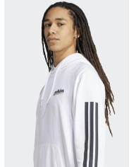 Adidas Sportswear Felpa con cappuccio bianca e dettagli a contrasto neri 
