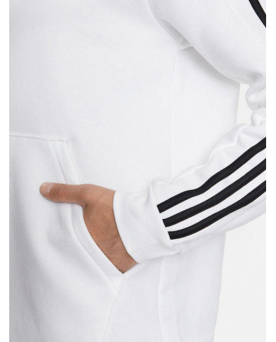 Adidas Sportswear Felpa con cappuccio in pile bianca e logo nero 

