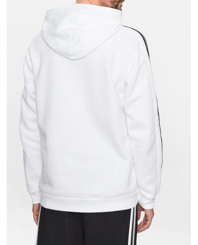 Adidas Sportswear Felpa con cappuccio in pile bianca e logo nero 
