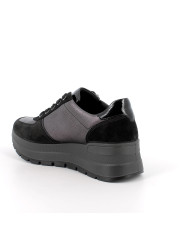 IGI&CO DONNA 8677500 Sneakers con zeppa da donna grigio e nero con zip
