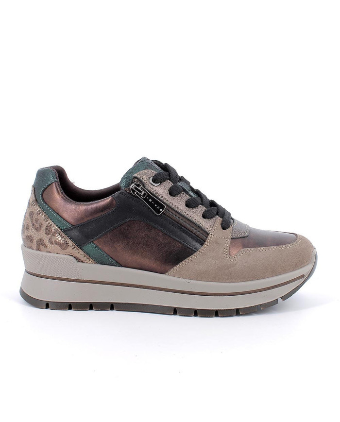 Sneakers igi&co modello 8676177 da donna marrone e beige con zip
