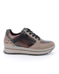 Sneakers igi&co modello 8676177 da donna marrone e beige con zip

