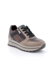 Sneakers igi&co modello 8676177 da donna marrone e beige con zip
