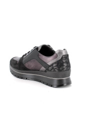 Sneakers da donna nero con zip e stringatura. plantare in memory 
