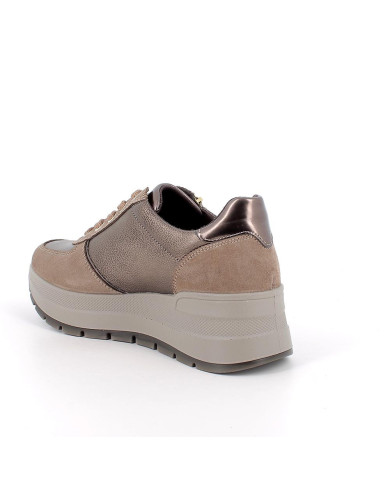 Igi&Co Sneakers con zeppa da donna marrone con zip
