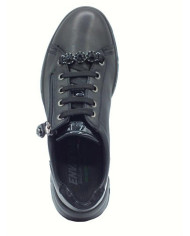 ENVAL Soft 8777900 Nappa Soft Nero Scarpe per Donna in pelle con lampo e lacci
