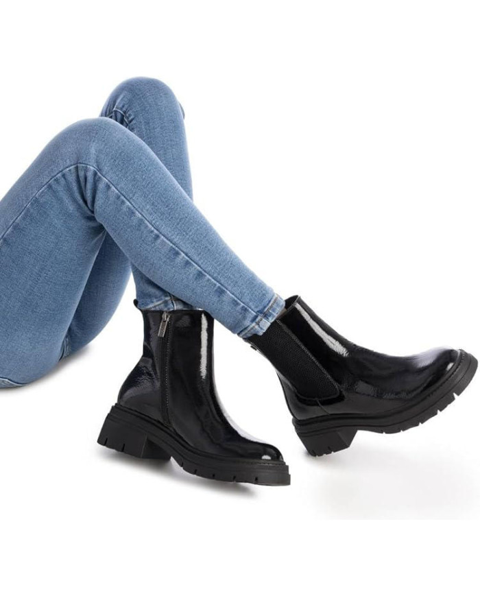 XTI 144297, Stivale basso in due colori da Donna con cerniera interna 
