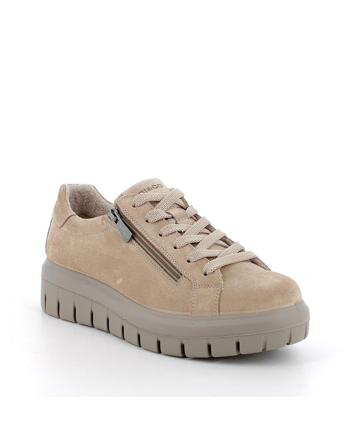 Scarpe Igi&Co da donna con zeppa da donna beige con zip
