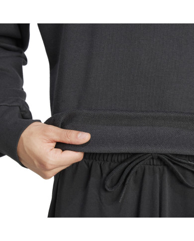 Felpa Adidas Essentials 3-Stripes nera con dettagli bianchi 
