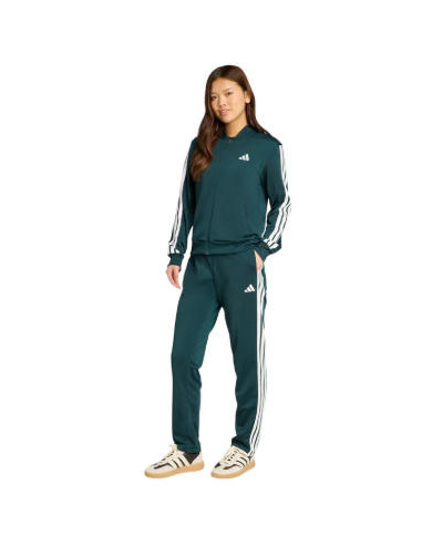 Adidas Tuta Essentials 3-Stripes Donna Verde - Design Iconico e Comfort Quotidiano JX0505
