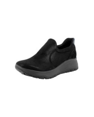 Mocassino Enval Soft 8780500 donna nero in tessuto elastico 
