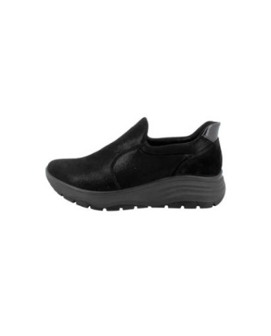 Mocassino Enval Soft 8780500 donna nero in tessuto elastico 
