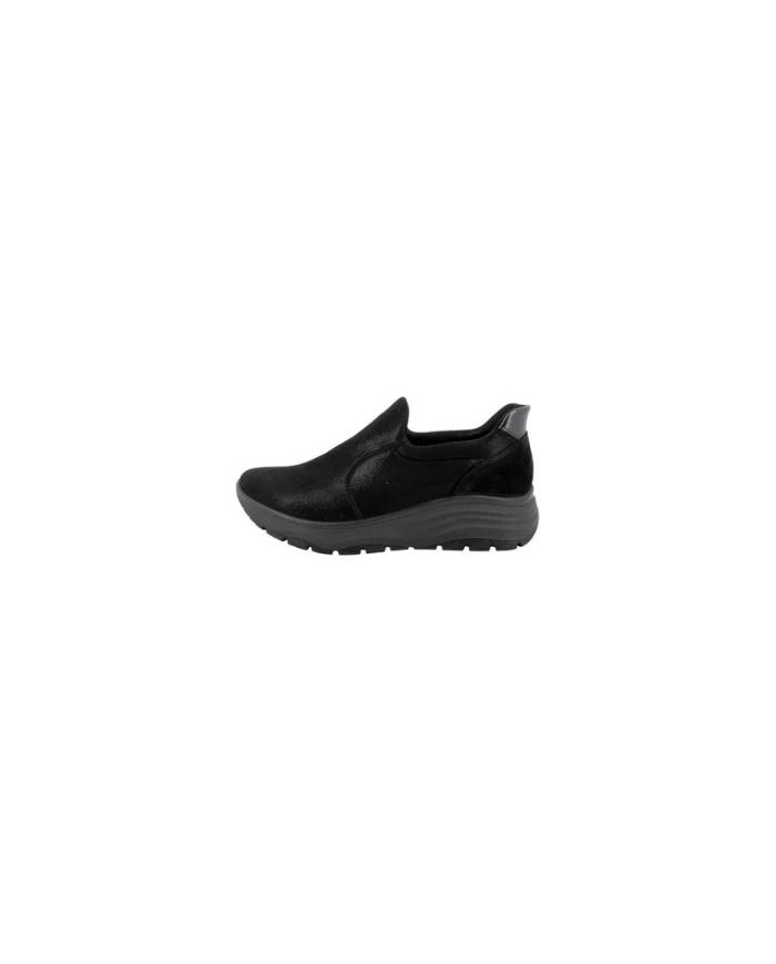 Mocassino Enval Soft 8780500 donna nero in tessuto elastico 
