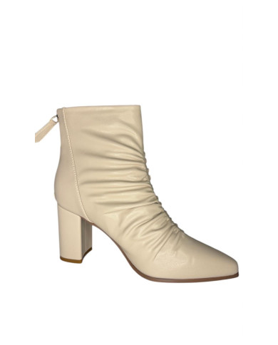 Wcubed Tronchetti 49051 da donna neri e off white arricciati davanti con tacco 
