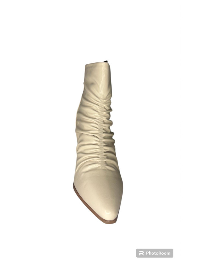 Wcubed Tronchetti 49051 da donna neri e off white arricciati davanti con tacco 
