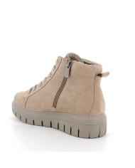 Stivaletti iGI&CO in pelle con zeppa da donna beige con zip 
