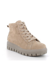 Stivaletti iGI&CO in pelle con zeppa da donna beige con zip 
